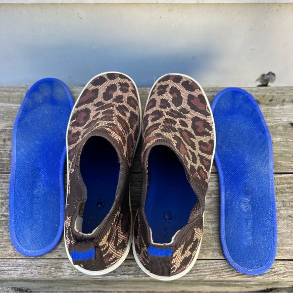 ROTHY'S The Chelsea Wildcat High Top Sneakers Brown Tan Size 8 - Picture 6 of 10